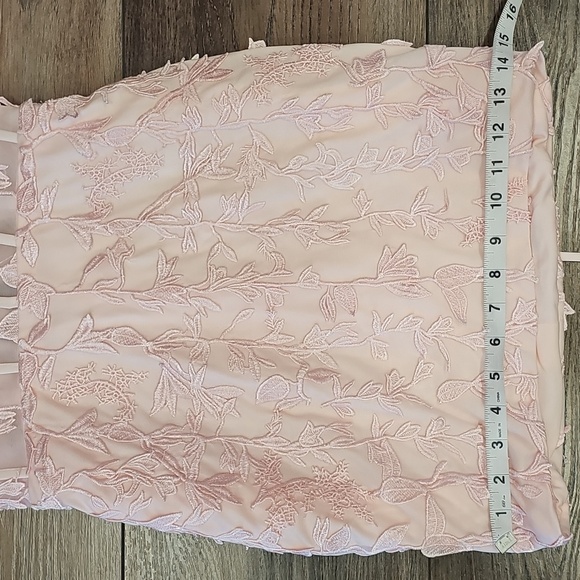 Elegant, Pink, Lace, Dress, Strapless, Mini, Dance, Summer, Prom, Vegas, Flower - Picture 3 of 9